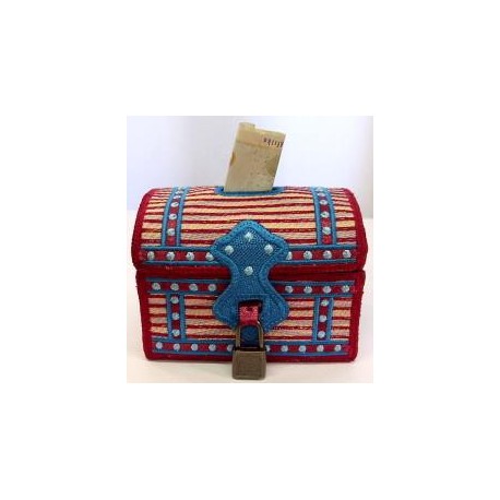 TDZ069 - Ribbon Treasure Chest Piggy Bank